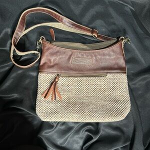 Large like new leather and woven Myra bag